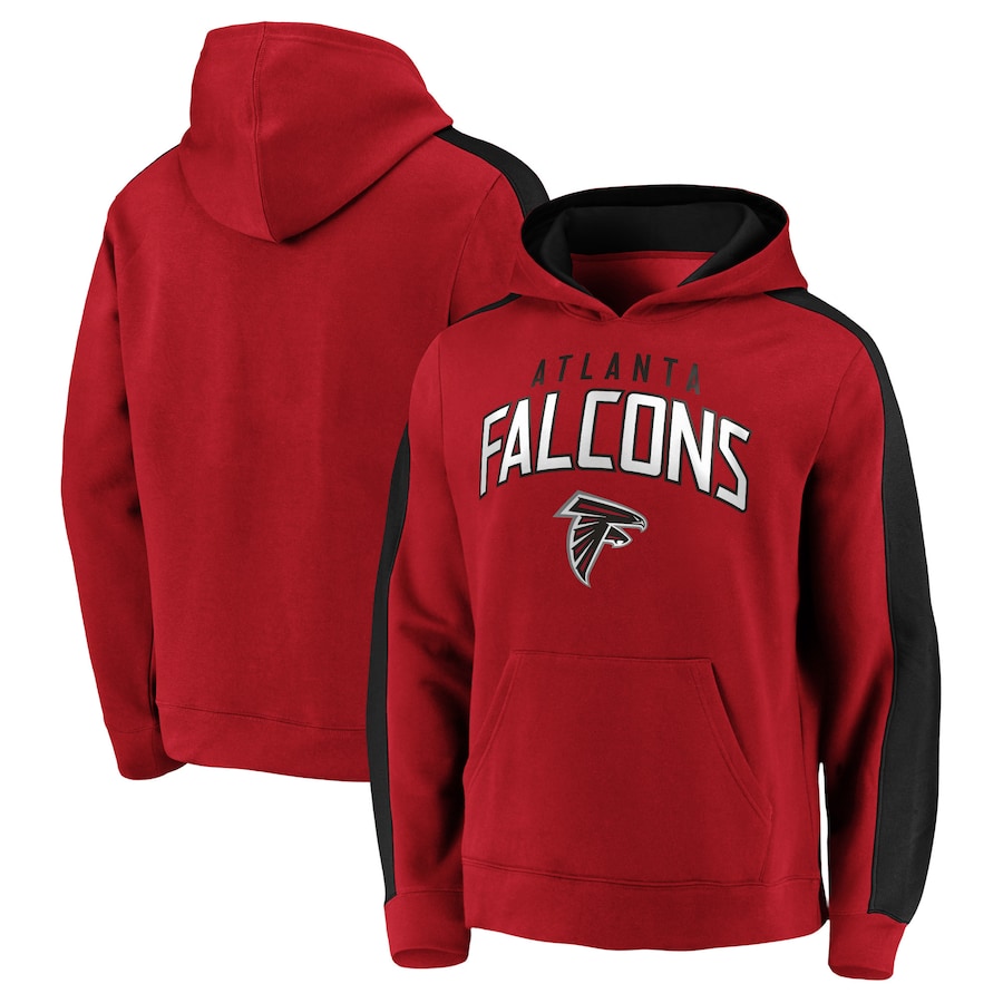 Men's Atlanta Falcons Red Game Time Arch Pullover Hoodie
